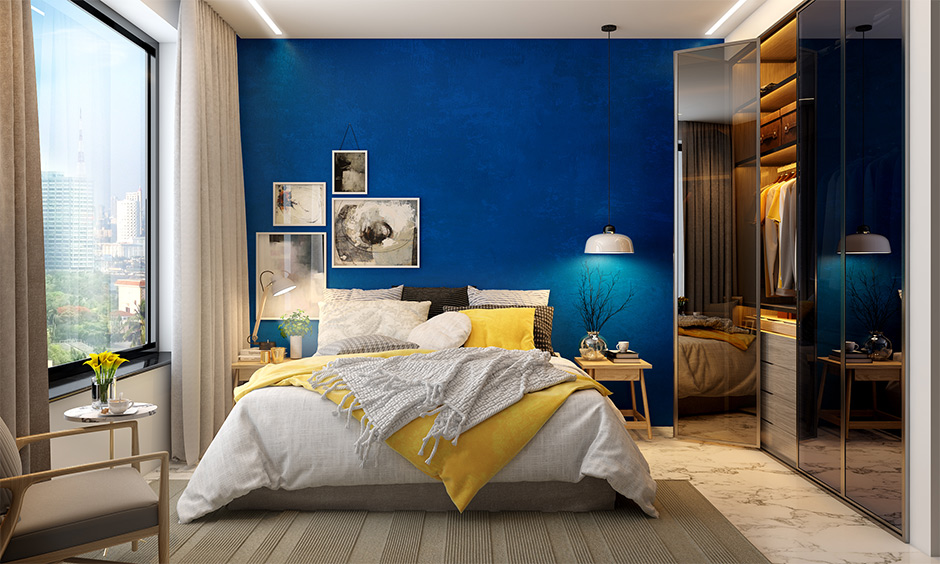 Blue and Yellow Bedroom