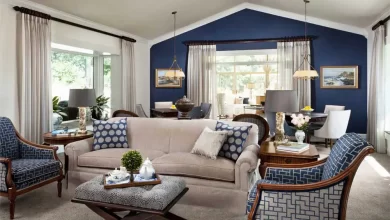 Navy and Cream Living Room