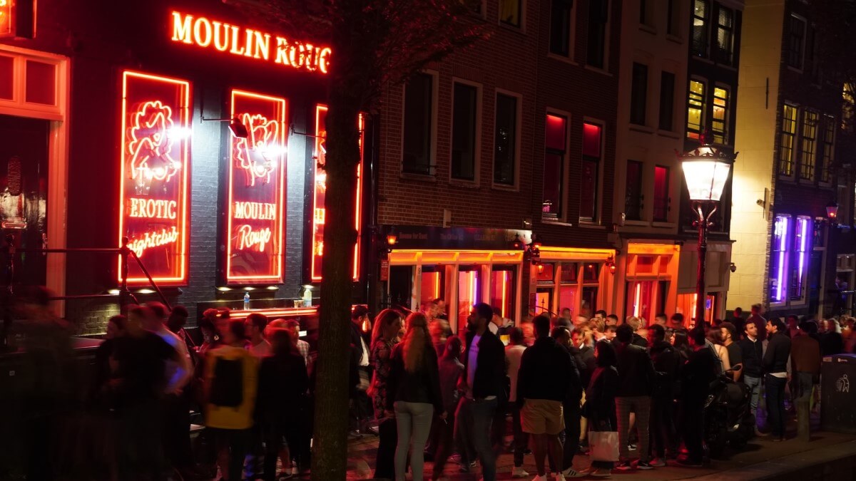 Amsterdam Red Light District Blue Light